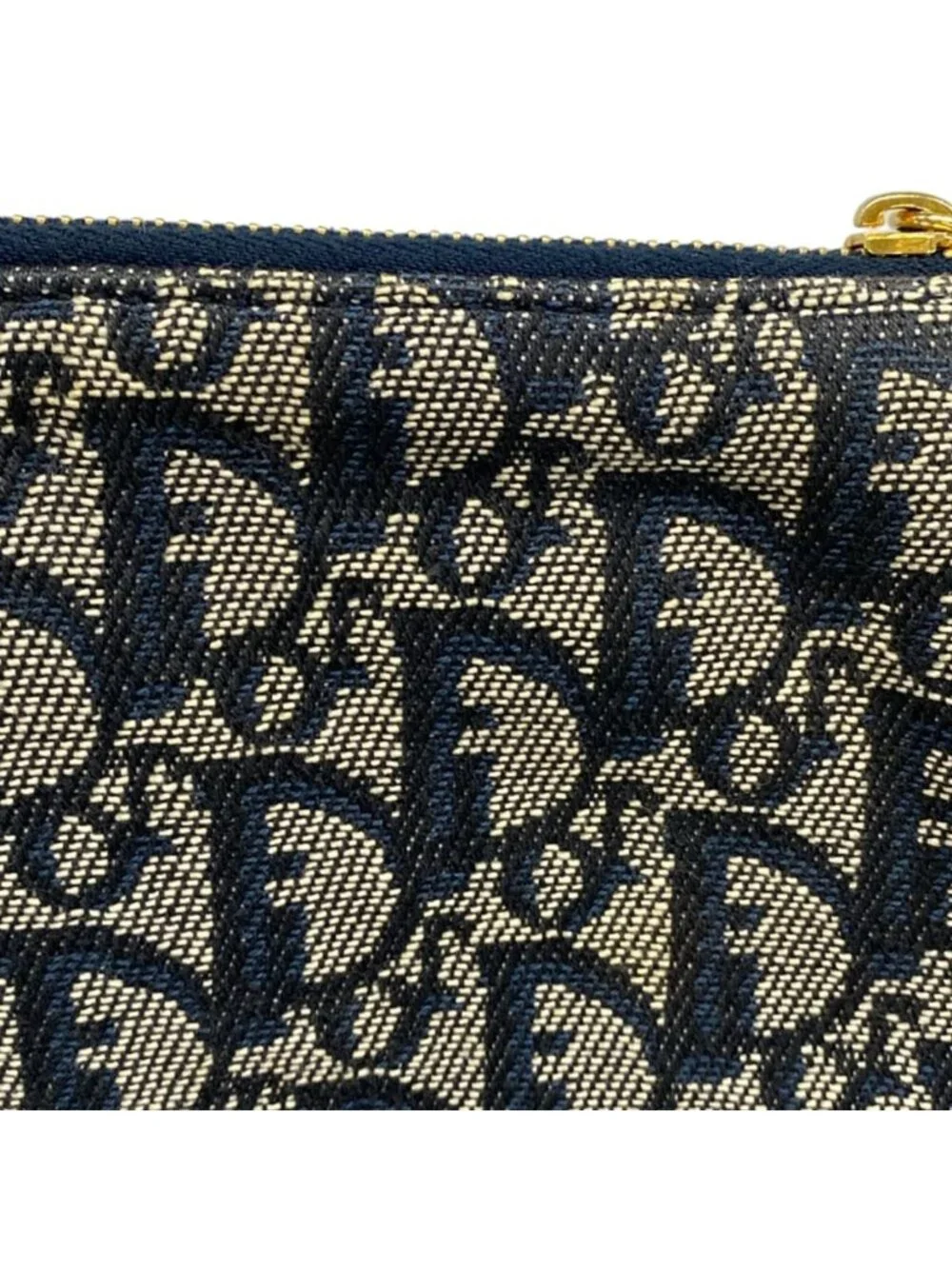 Dior Handbag Saddle Pouch Navy Ivory Leather